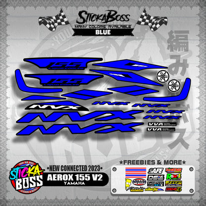 AEROX 155 V2 DECALS ( NEW CONNECTED 2023 )【WITH FREEBIES】