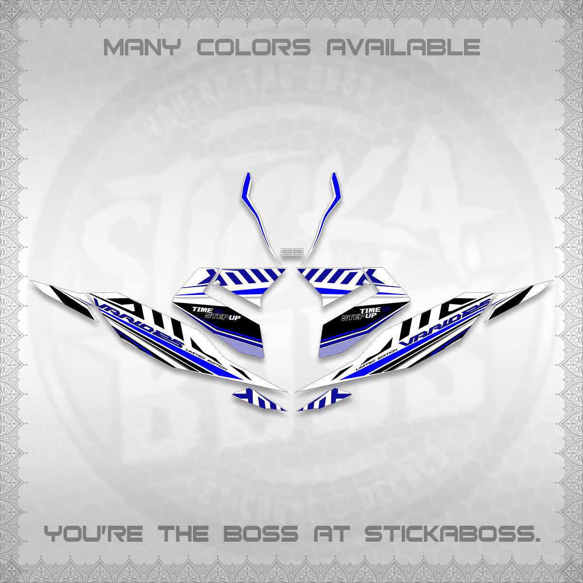 CLICK 125 V4 VARIO FOR WHITE DECALS (2026 VR0007 DESIGN) STICKER KITS By STICKABOSS