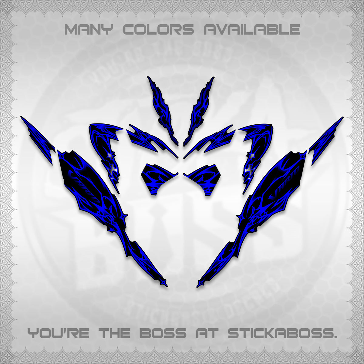 CLICK 125 V4 VARIO DECALS (2026 TRIBAL LIGHTNING DESIGN) STICKER KITS BY STICKABOSS