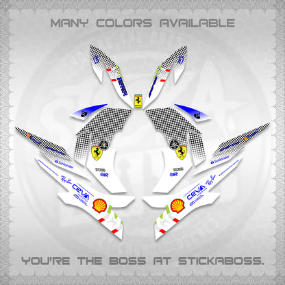 AEROX V2 FOR WHITE DECALS (2026 HORSE RACE DESIGN) STICKER DECALS By STICKABOSS
