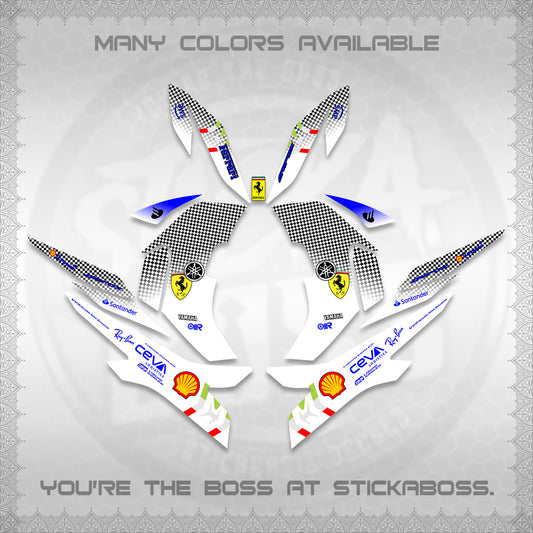 AEROX V2 FOR WHITE DECALS (2026 HORSE RACE DESIGN) STICKER DECALS By STICKABOSS