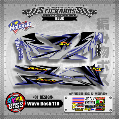 Honda Wave Dash 110 Malaysian Decals ( 01 Design ) Malaysia Concept【WITH FREEBIES】