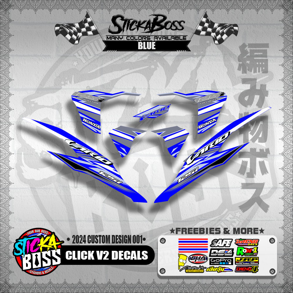 CLICK V2 DECALS ( 2024 CUSTOM DESIGN 001 )【WITH FREEBIES】