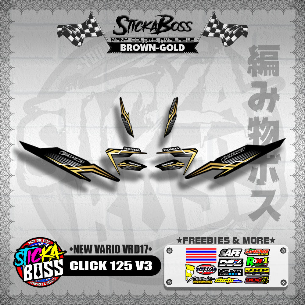 CLICK 125 V3 DECALS ( NEW VARIO VRD17 ) [PREMIUM GLOSSY LAMINATED ]【WITH FREEBIES】