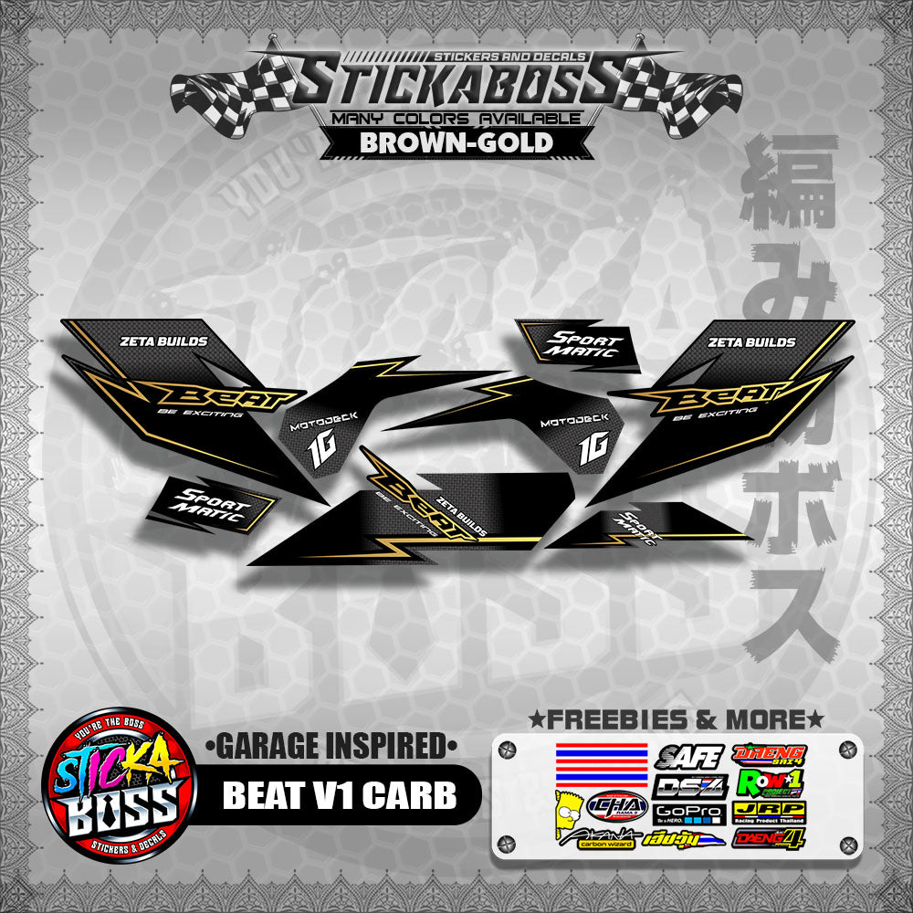 BEAT V1 CARB STICKER DECALS ( GARAGE INSPIRED )【WITH FREEBIES】