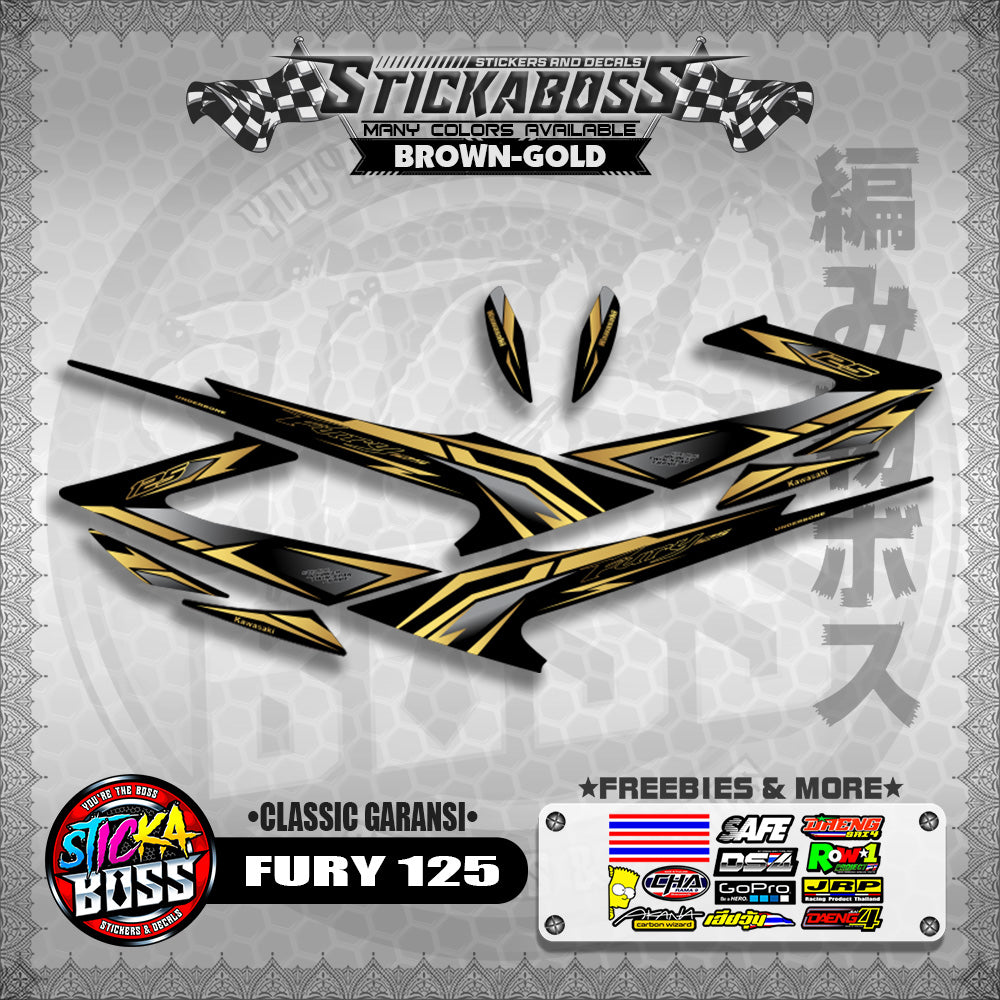 FURY 125 STICKER DECALS ( CLASSIC GARANSI )【WITH FREEBIES】