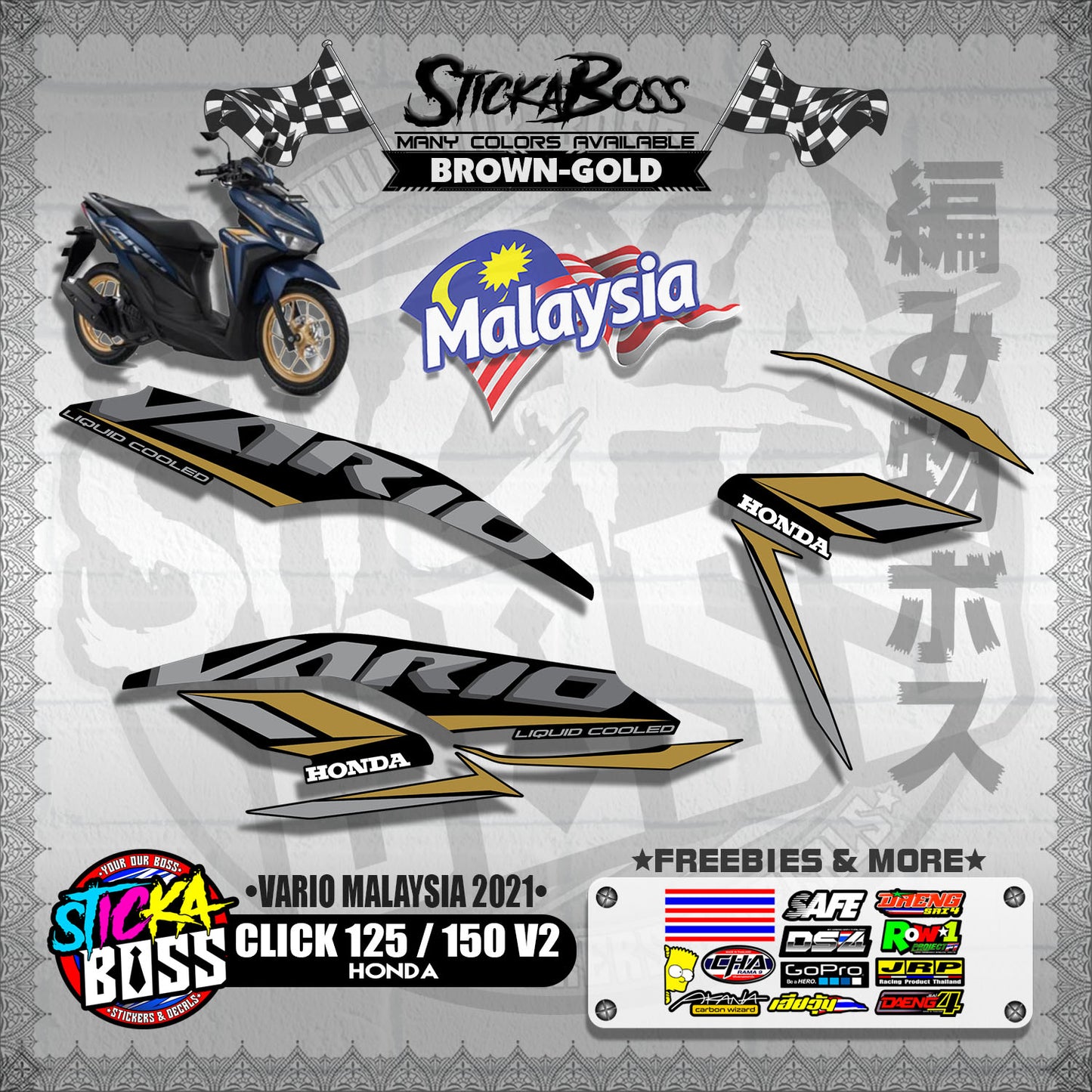 CLICK 125 / 150 V2 MALAYSIAN DECALS ( VARIO MALAYSIA 2021 )【WITH FREEBIES】