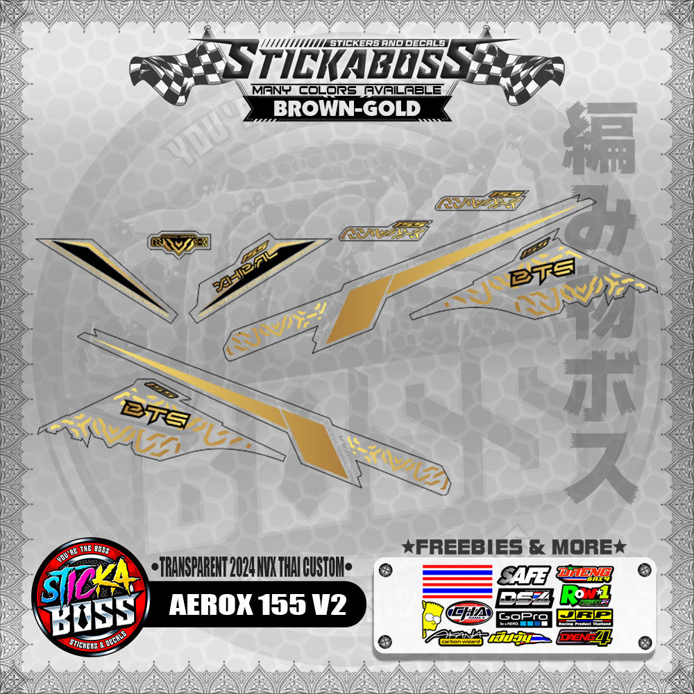 【PREMIUM UV PRINT】TRANSPARENT AEROX 155 V2 DECALS ( 2024 NVX THAI CUSTOM )【WITH FREEBIES】