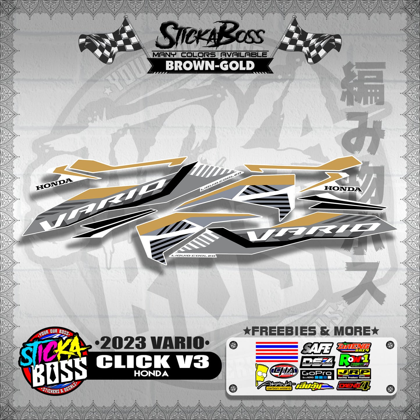CLICK V3 STOCK DECALS ( 2023 VARIO )【WITH FREEBIES】