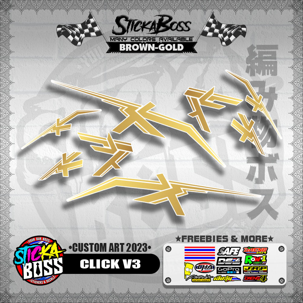 CLICK V3 DECALS ( CUSTOM ART 2023 ) [ PREMIUM GLOSSY LAMINATED ]【WITH FREEBIES】
