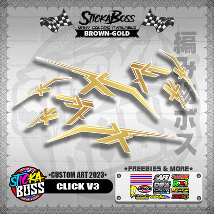 CLICK V3 DECALS ( CUSTOM ART 2023 ) [ PREMIUM GLOSSY LAMINATED ]【WITH FREEBIES】