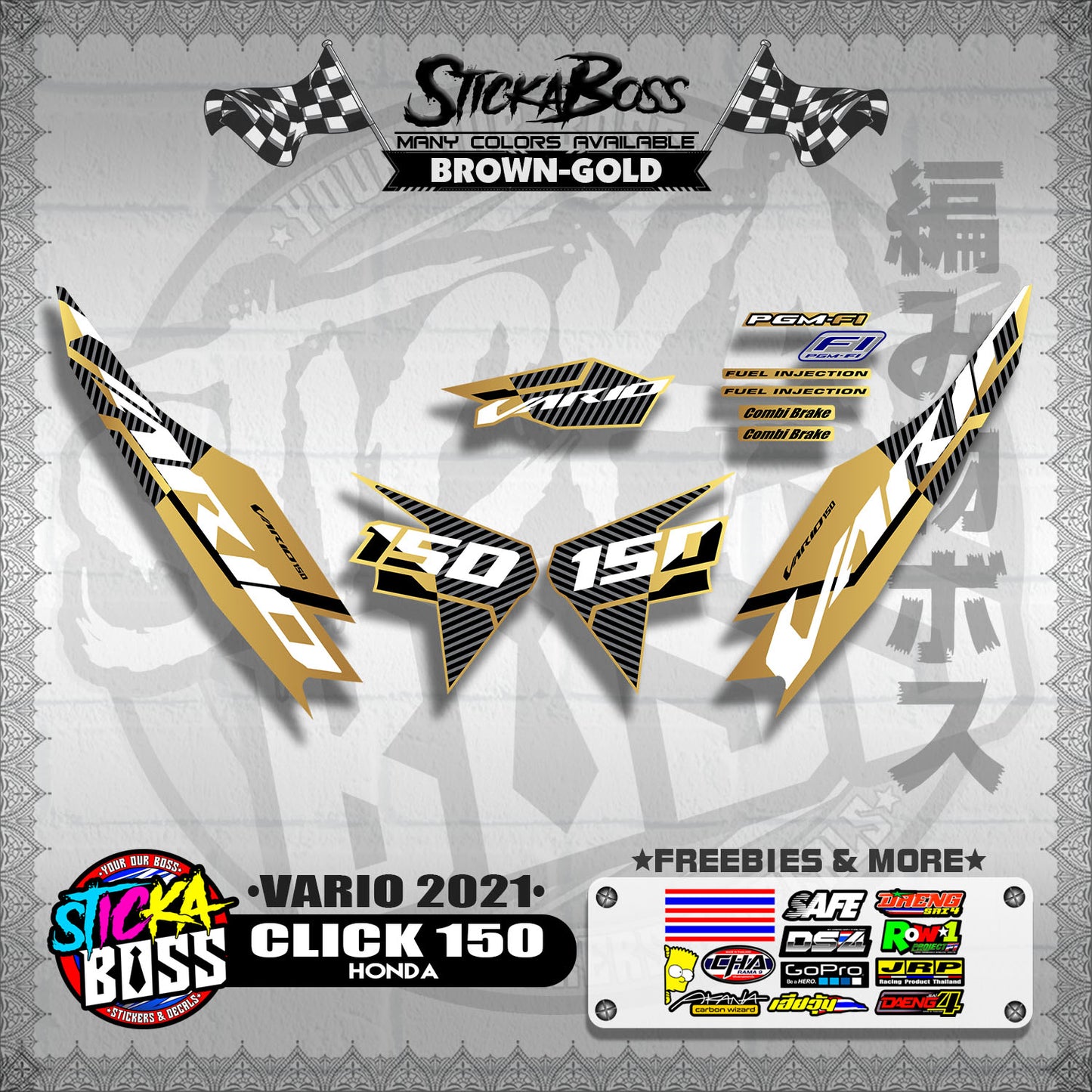 CLICK 150 V2 DECALS ( VARIO 2021 )【WITH FREEBIES】