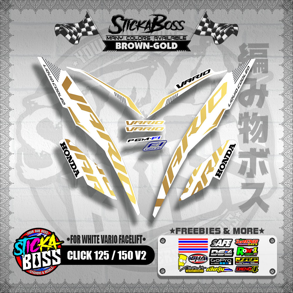 CLICK 125 / 150 V2 DECALS ( FOR WHITE VARIO FACELIFT )【WITH FREEBIES】