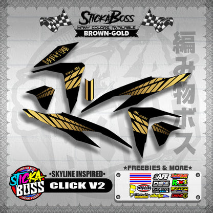 CLICK V2 DECALS ( SKYLINE INSPIRED )【WITH FREEBIES】