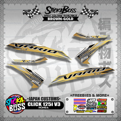 CLICK 125i V3 DECALS ( JAPAN CUSTOMS )【WITH FREEBIES】