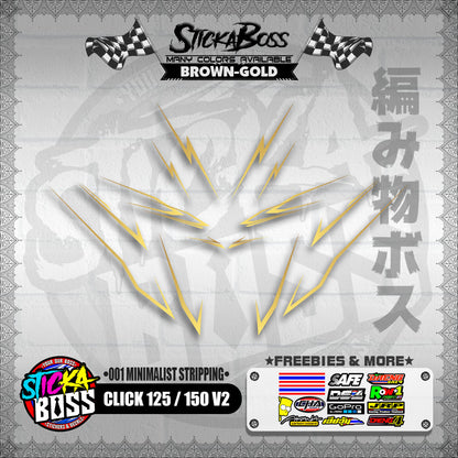 CLICK 125 / 150 V2 DECALS ( 001 MINIMALIST STRIPPING )【WITH FREEBIES】