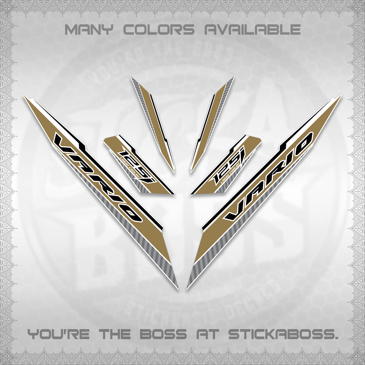 CLICK 125 V3 VARIO FOR WHITE DECALS (2024 SV 12-A1 STYLE) STICKER DECALS By STICKABOSS