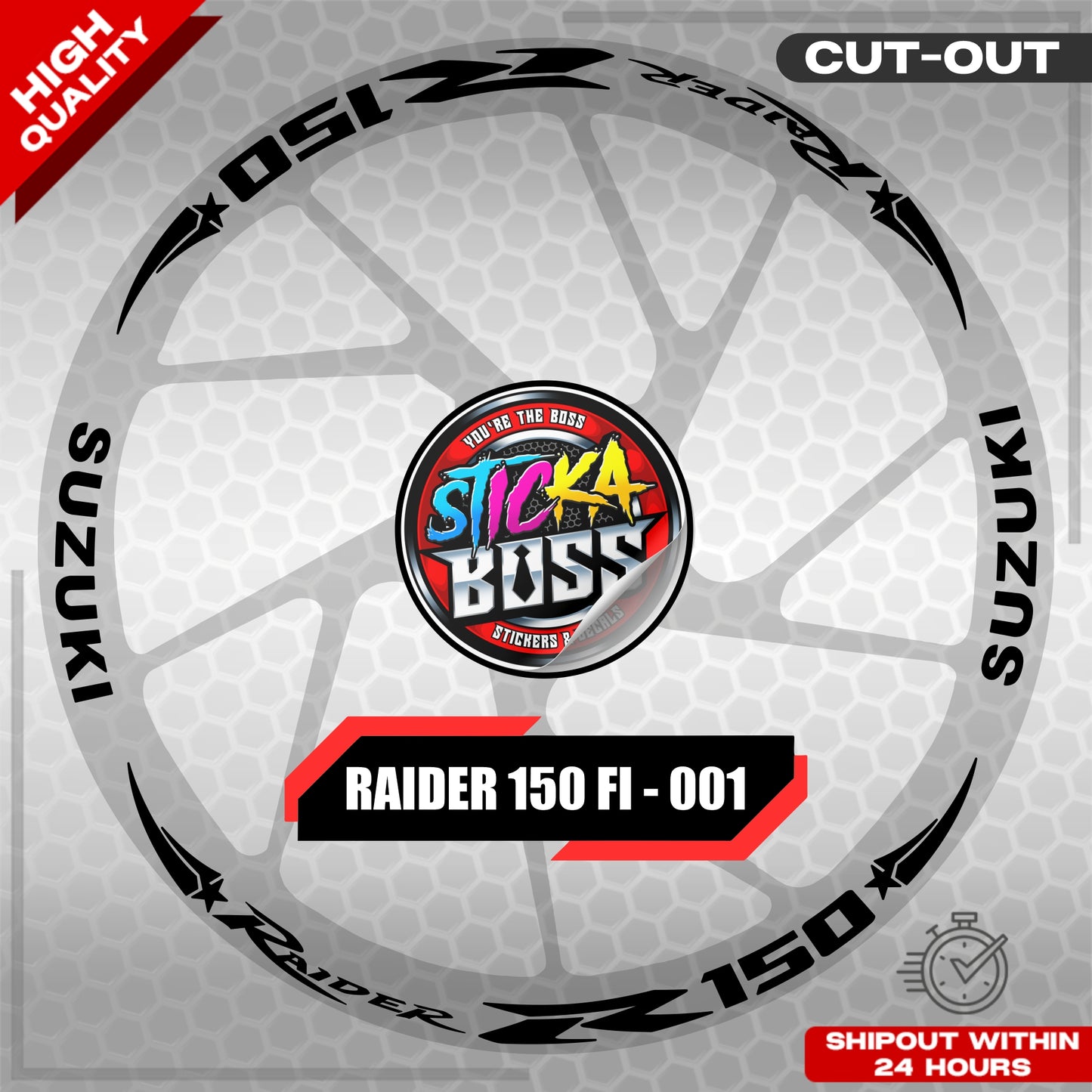 Suzuki Raider R150 Mag Sticker - 001 Star | VINYL WATERPROOF CUT-OUT DECALS