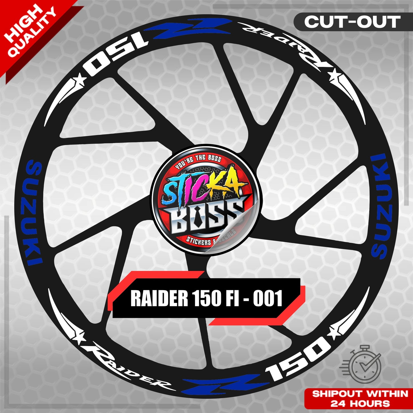 Suzuki Raider R150 Mag Sticker - 001 Star | VINYL WATERPROOF CUT-OUT DECALS