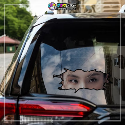 KPOP- ITZY| CRACK PEEKERS  ( ANIME VINYL STICKER DECALS )【Stickaboss】