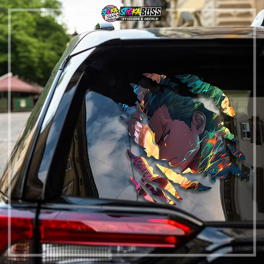 ONE PIECE ZORO | ANIME SCRATCH STICKER【VINYL PRINTED】( LAMINATED / WATERPROOF )【Stickaboss】