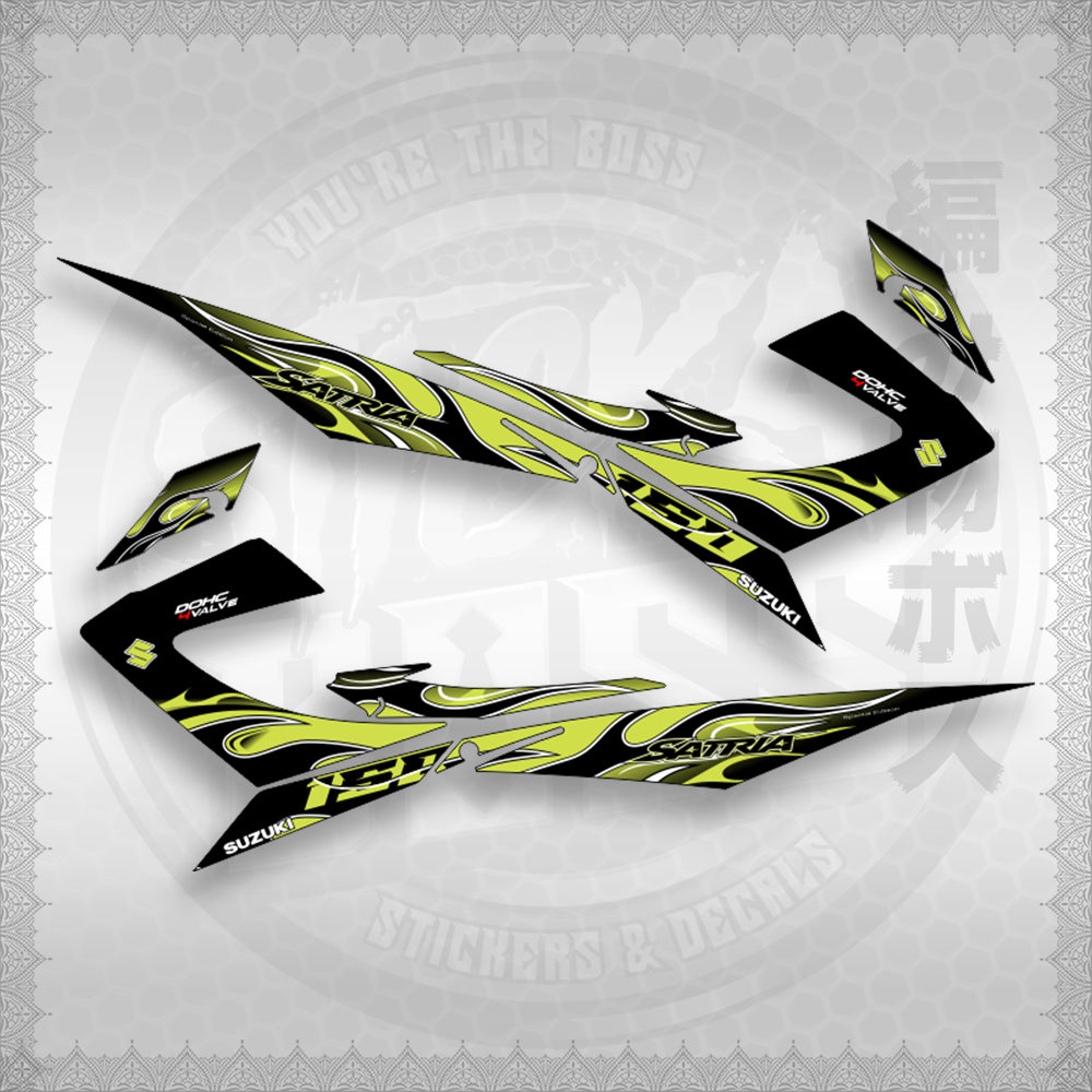 RAIDER 150 REBORN CARB MALAY CONCEPT ( SATRIA 0001 FIRE V3 ) STICKER DECALS By STICKABOSS