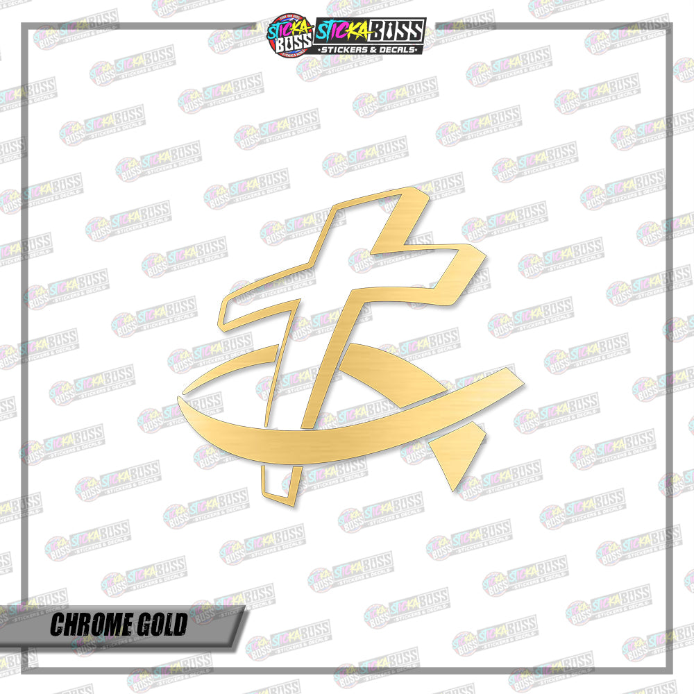 FISH CROSS (VINYL CUT-OUT STICKER DECALS )【Stickaboss】