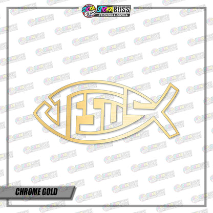 JESUS FISH (VINYL CUT-OUT STICKER DECALS )【Stickaboss】