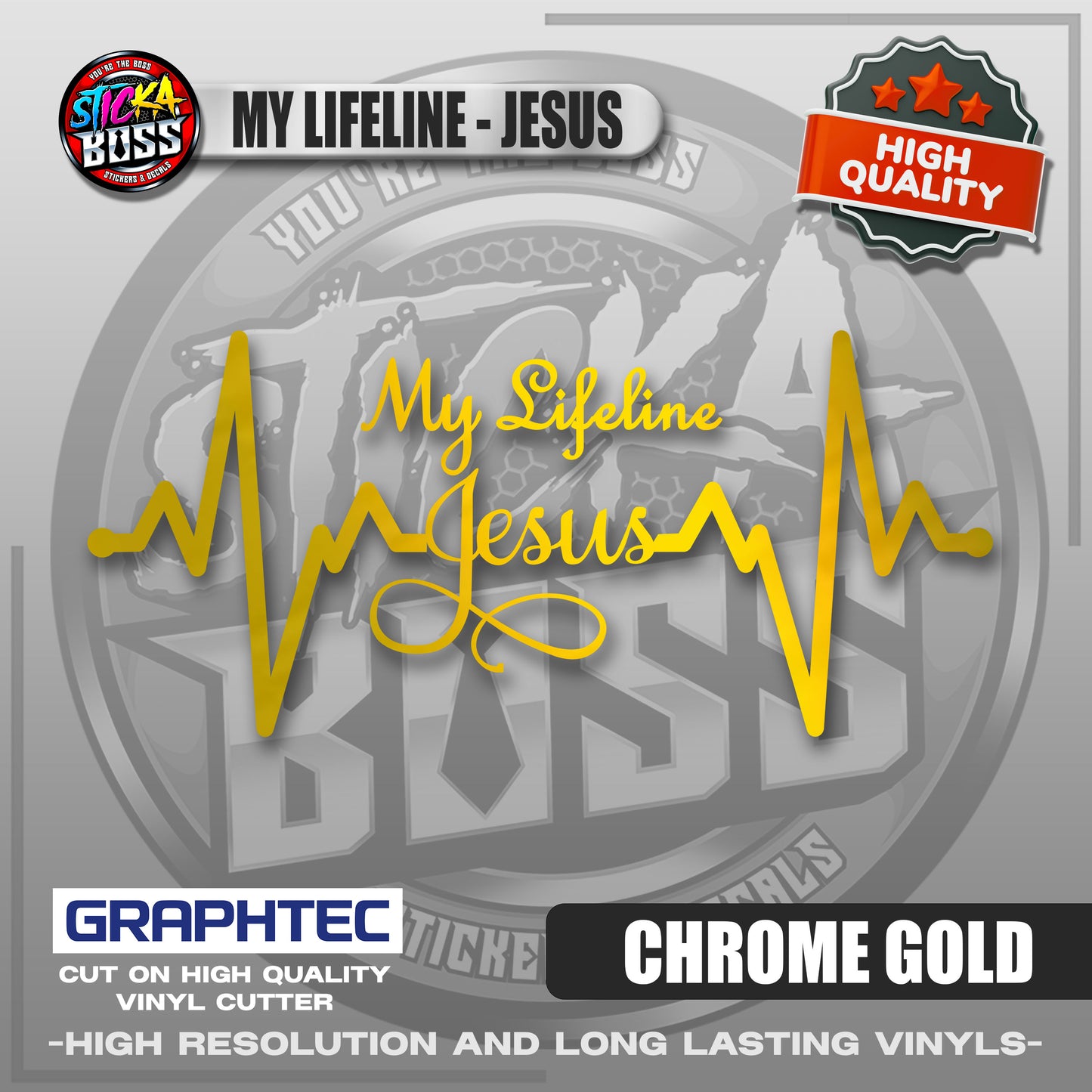 MY LIFELINE - JESUS | VINYL WATERPROOF CUT-OUT STICKER DECALS【Stickaboss】