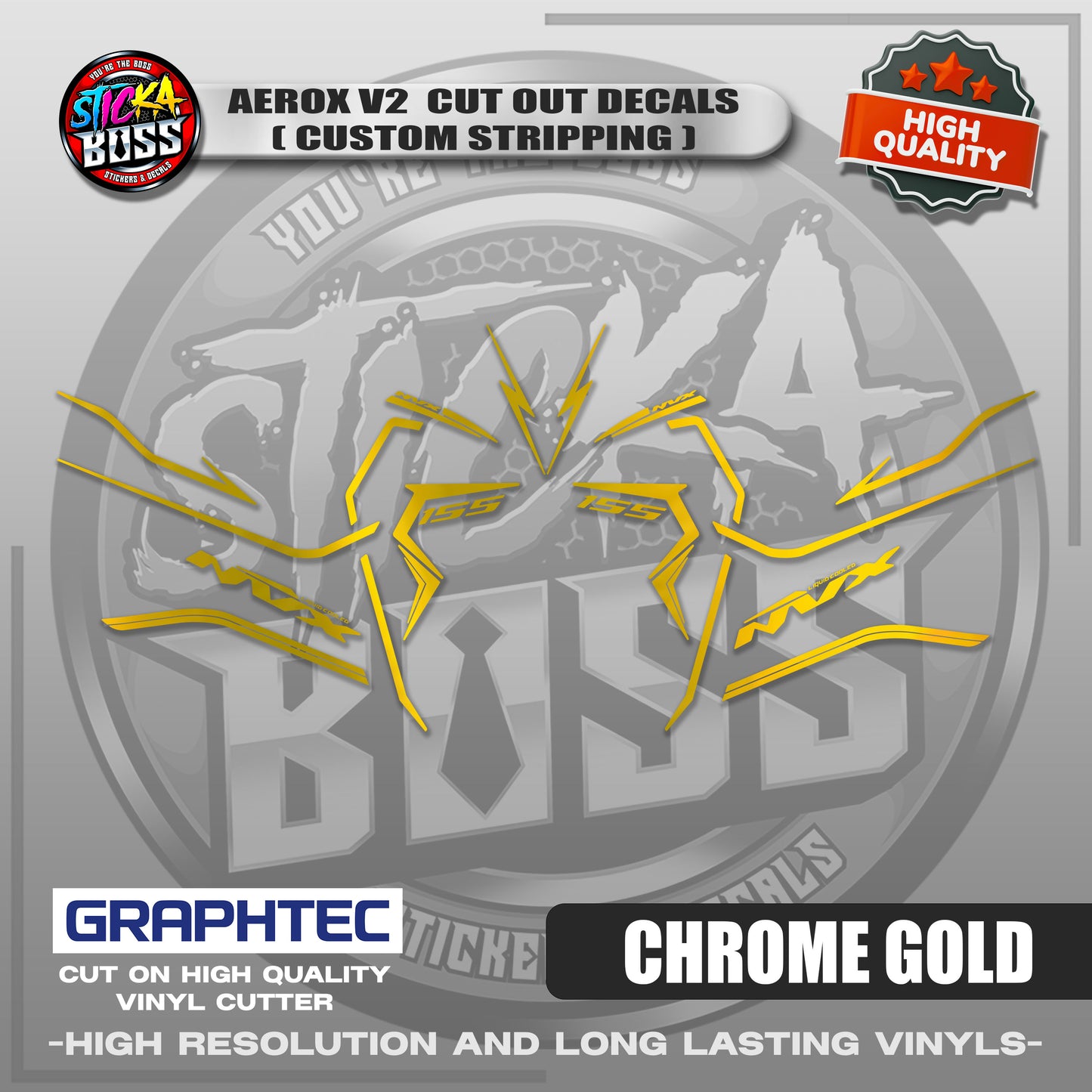 AEROX V2 CUT OUT DECALS ( CUSTOM STRIPPING ) | VINYL WATERPROOF CUT-OUT STICKER DECALS