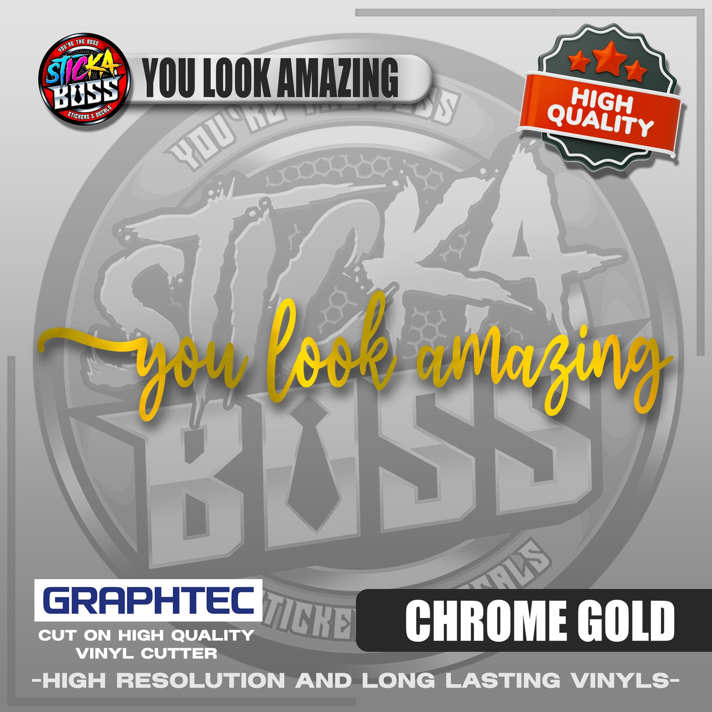 YOU LOOK AMAZING | VINYL WATERPROOF CUT-OUT STICKER DECALS【Stickaboss】
