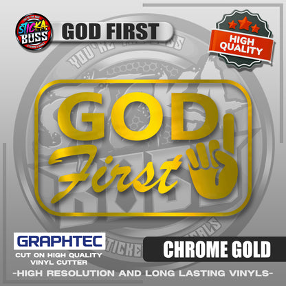 GOD FIRST | VINYL WATERPROOF CUT-OUT STICKER DECALS【Stickaboss】