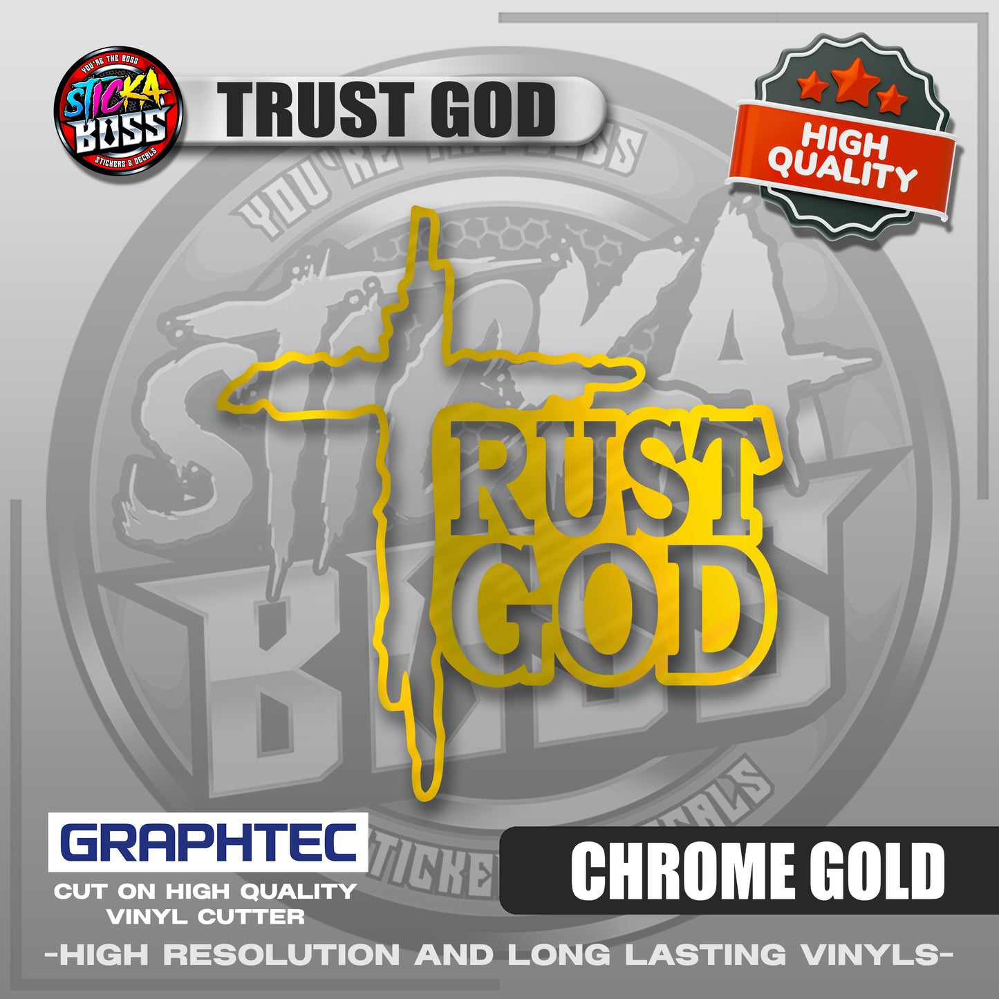 TRUST GOD | VINYL WATERPROOF CUT-OUT STICKER DECALS【Stickaboss】