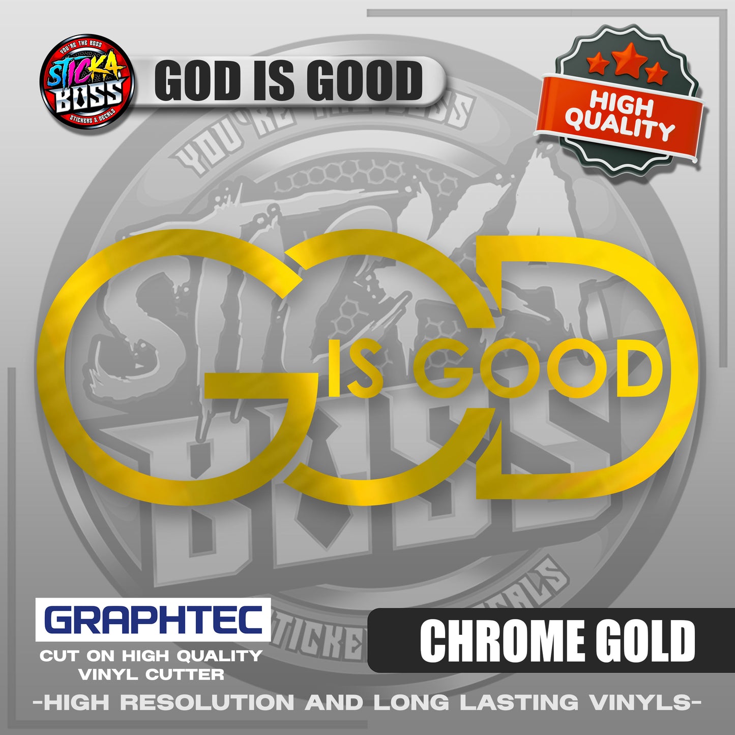 GOD IS GOOD | VINYL WATERPROOF CUT-OUT STICKER DECALS【Stickaboss】