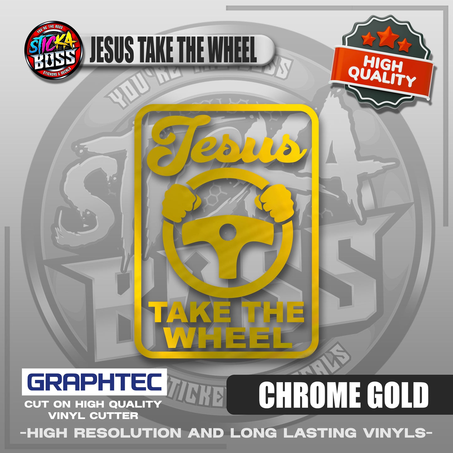 JESUS TAKE THE WHEEL | VINYL WATERPROOF CUT-OUT STICKER DECALS【Stickaboss】