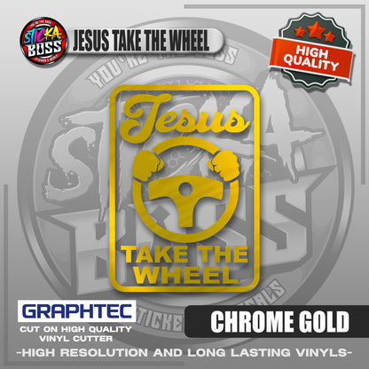 JESUS TAKE THE WHEEL | VINYL WATERPROOF CUT-OUT STICKER DECALS【Stickaboss】