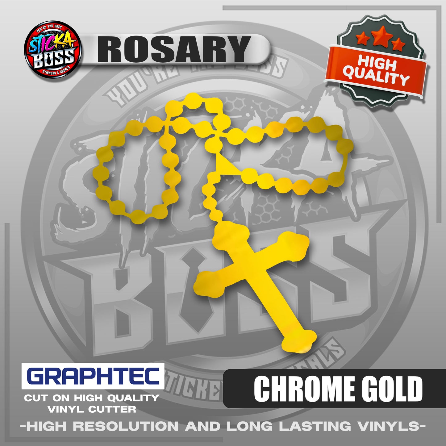 ROSARY | VINYL WATERPROOF CUT-OUT STICKER DECALS【Stickaboss】