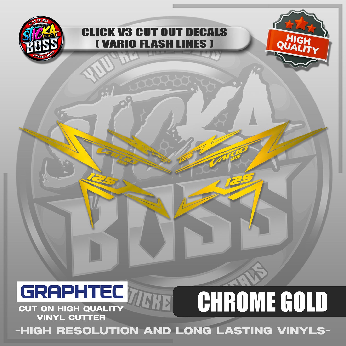 CLICK V3 CUT OUT DECALS ( VARIO FLASH LINES ) | VINYL WATERPROOF CUT-OUT STICKER DECALS