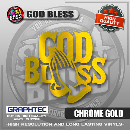 GOD BLESS | VINYL WATERPROOF CUT-OUT STICKER DECALS【Stickaboss】