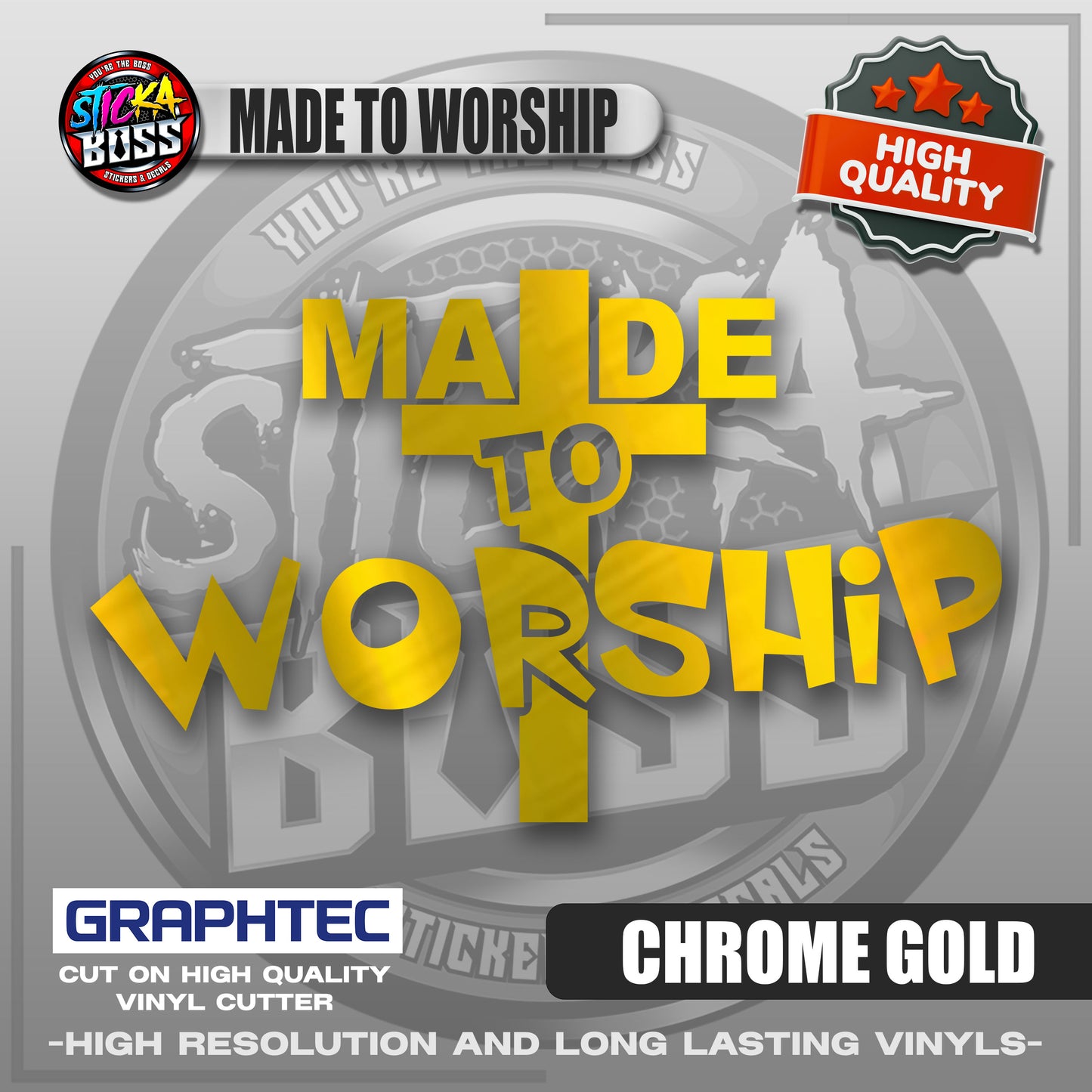 MADE TO WORSHIP | VINYL WATERPROOF CUT-OUT STICKER DECALS【Stickaboss】