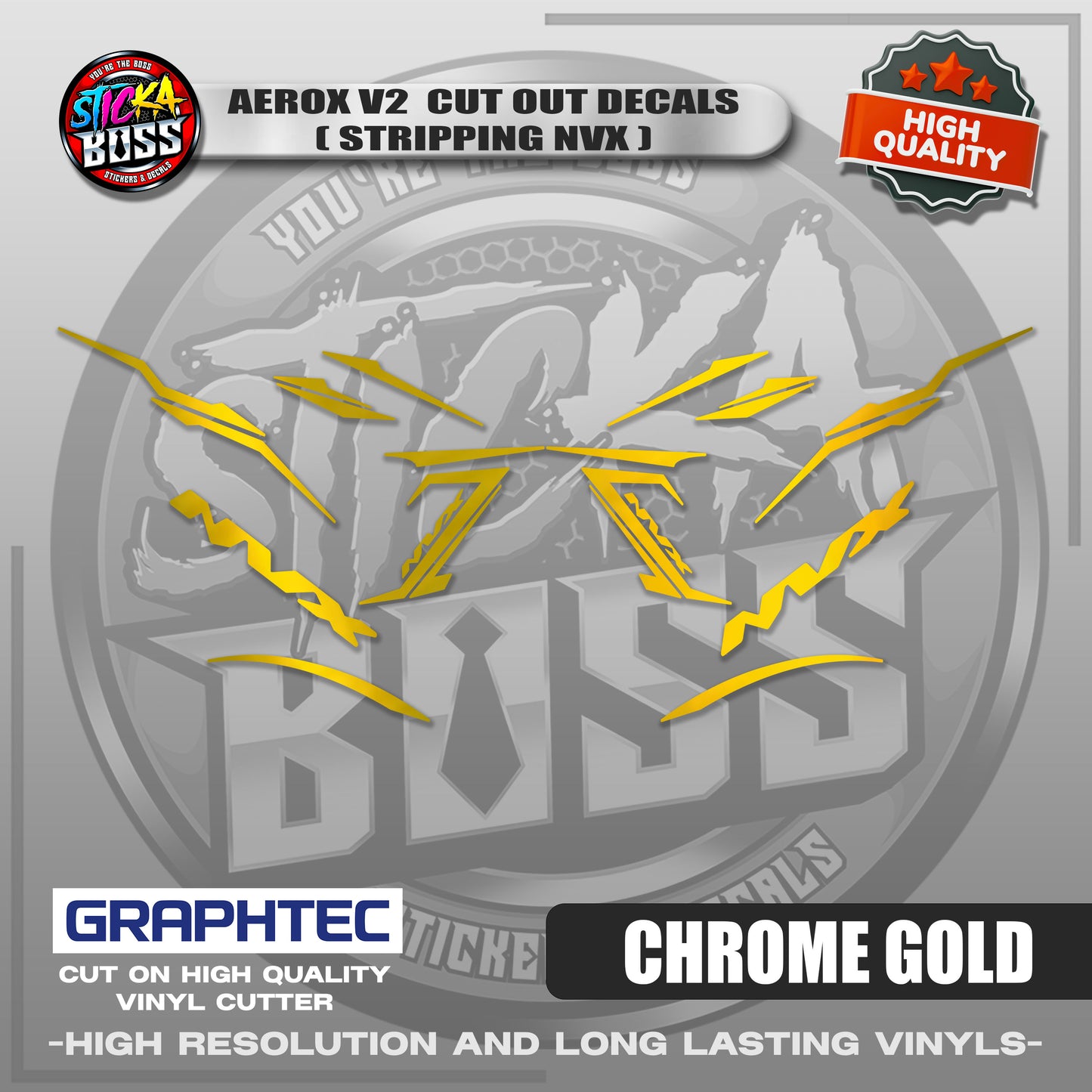 AEROX V2 CUT OUT DECALS ( STRIPPING NVX ) | VINYL WATERPROOF CUT-OUT STICKER DECALS