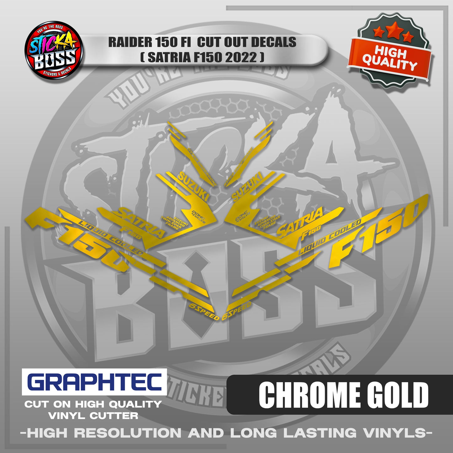 RAIDER 150 FI CUT OUT DECALS ( SATRIA F150 2022 ) | VINYL WATERPROOF CUT-OUT STICKER DECALS