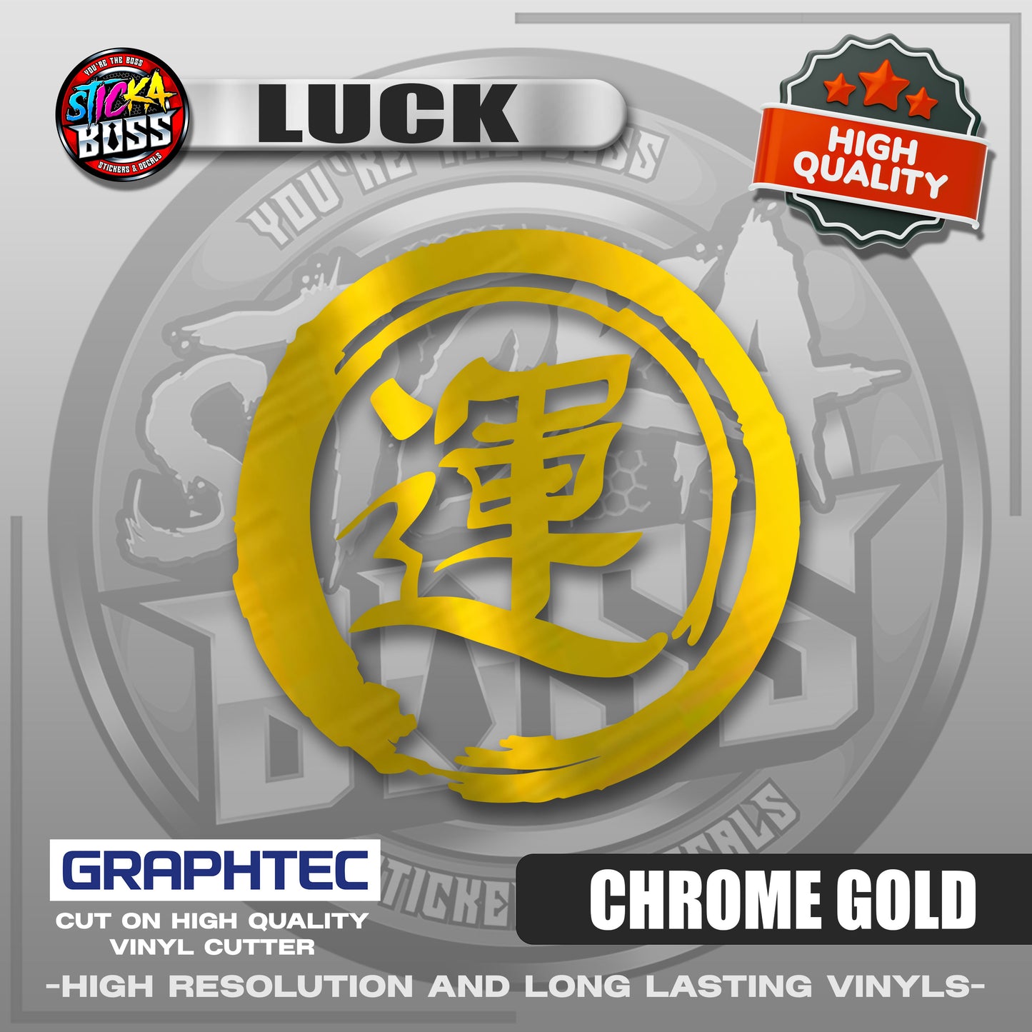 LUCK - JAPANESE KANJI SYMBOL | VINYL WATERPROOF CUT-OUT STICKER DECALS【Stickaboss】