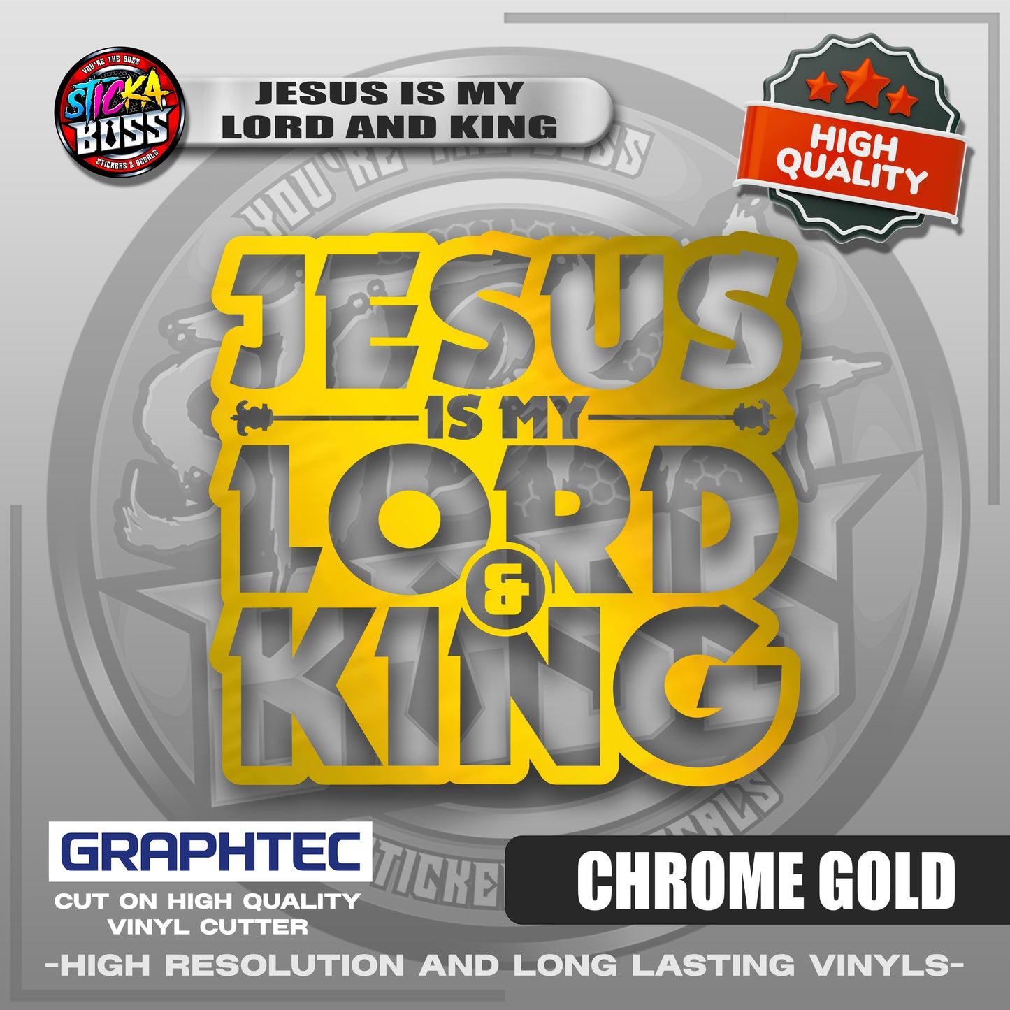 JESUS IS MY LORD AND KING | VINYL WATERPROOF CUT-OUT STICKER DECALS【Stickaboss】