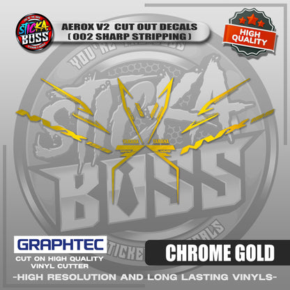 AEROX V2 CUT OUT DECALS ( 002 SHARP STRIPPING ) | VINYL WATERPROOF CUT-OUT STICKER DECALS