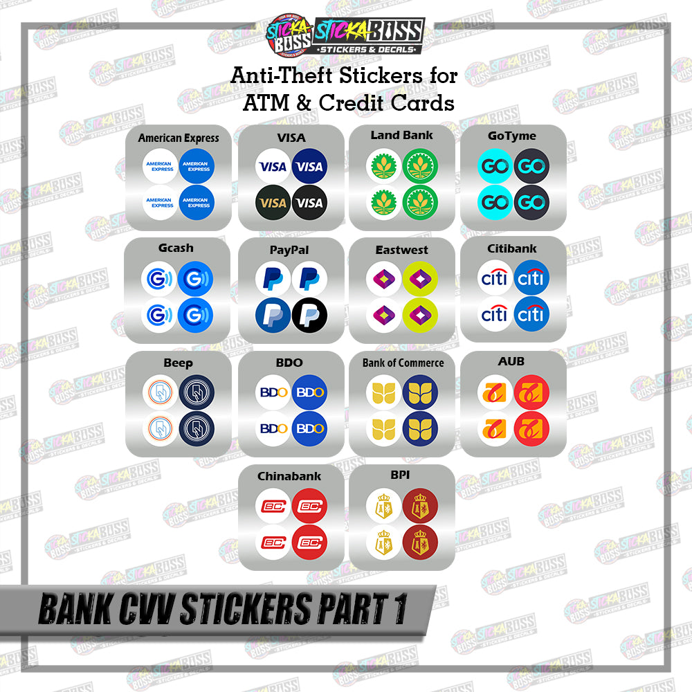 BANK CVV STICKER PART 1 |  4 PCS | ANTI-THEFT STICKER FOR ATM AND DEBIT/CREDIT CARDS【PRINTED】