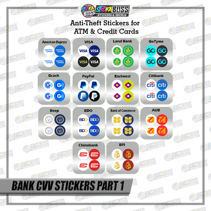BANK CVV STICKER PART 1 |  4 PCS | ANTI-THEFT STICKER FOR ATM AND DEBIT/CREDIT CARDS【PRINTED】