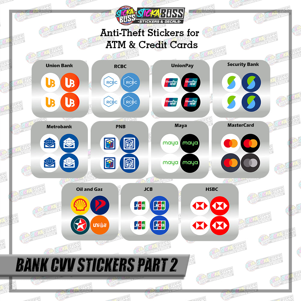BANK CVV STICKER PART 2 |  4 PCS | ANTI-THEFT STICKER FOR ATM AND DEBIT/CREDIT CARDS【PRINTED】