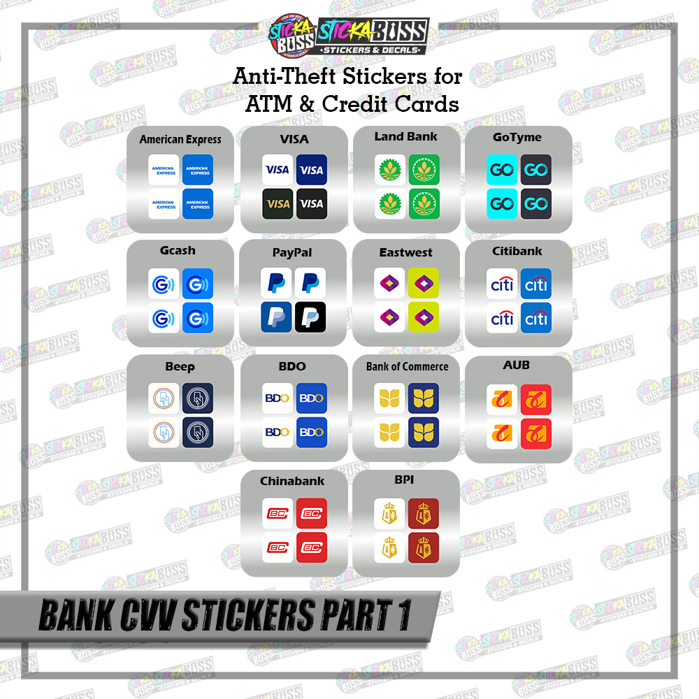 BANK CVV STICKER PART 1 |  4 PCS | ANTI-THEFT STICKER FOR ATM AND DEBIT/CREDIT CARDS【PRINTED】