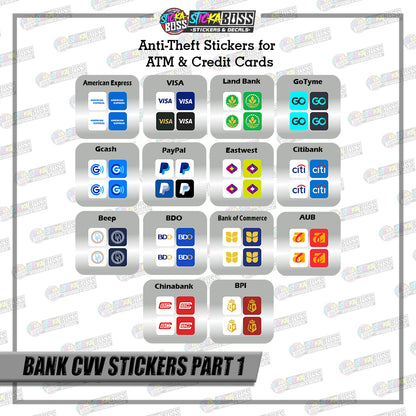 BANK CVV STICKER PART 1 |  4 PCS | ANTI-THEFT STICKER FOR ATM AND DEBIT/CREDIT CARDS【PRINTED】